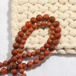 8mm Gold Sandstone Round Beads DIY Jewelry Making